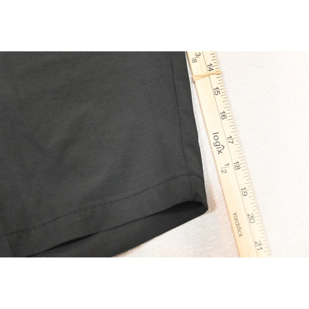 Banana Republic Comfort Flat Front Shorts Mens 34 Black Stretch Wicking New